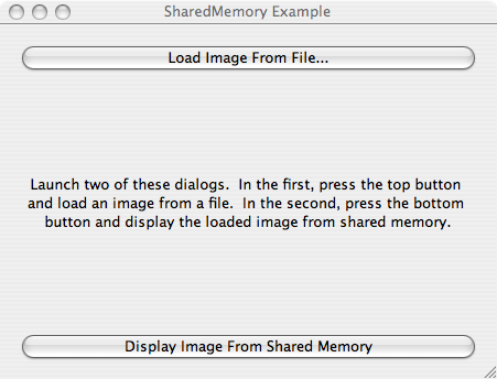 Screenshot of the Shared Memory example